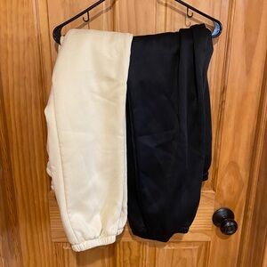 shein black/tan sweats